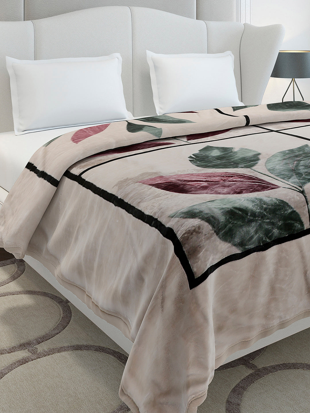 Printed Double Bed 3, 890 GSM Ply Blanket for Heavy Winter - (Gulnar)