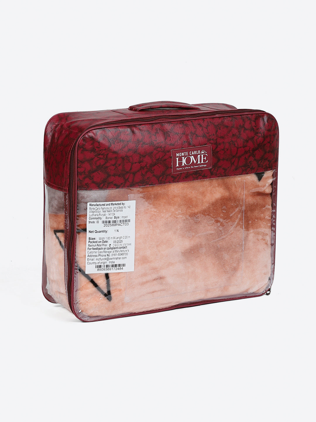 Printed Single Bed 1 Ply, 625 GSM Mink Blanket for Mild Winter - (Impact Pvc)