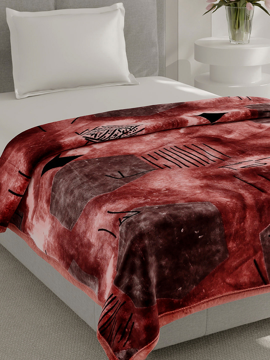 Printed Single Bed 1 Ply, 625 GSM Blanket for Heavy Winter - (Impact Pvc)