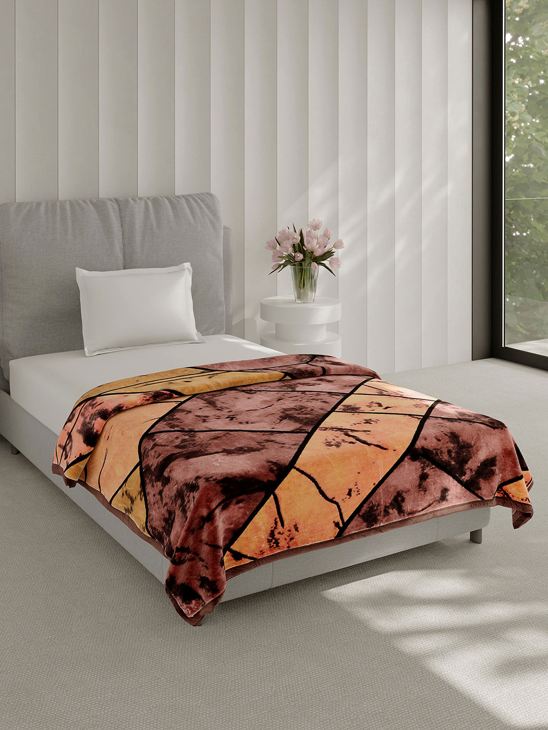 Printed Single Bed 1 Ply, 625 GSM Mink Blanket for Mild Winter - (Impact Pvc)