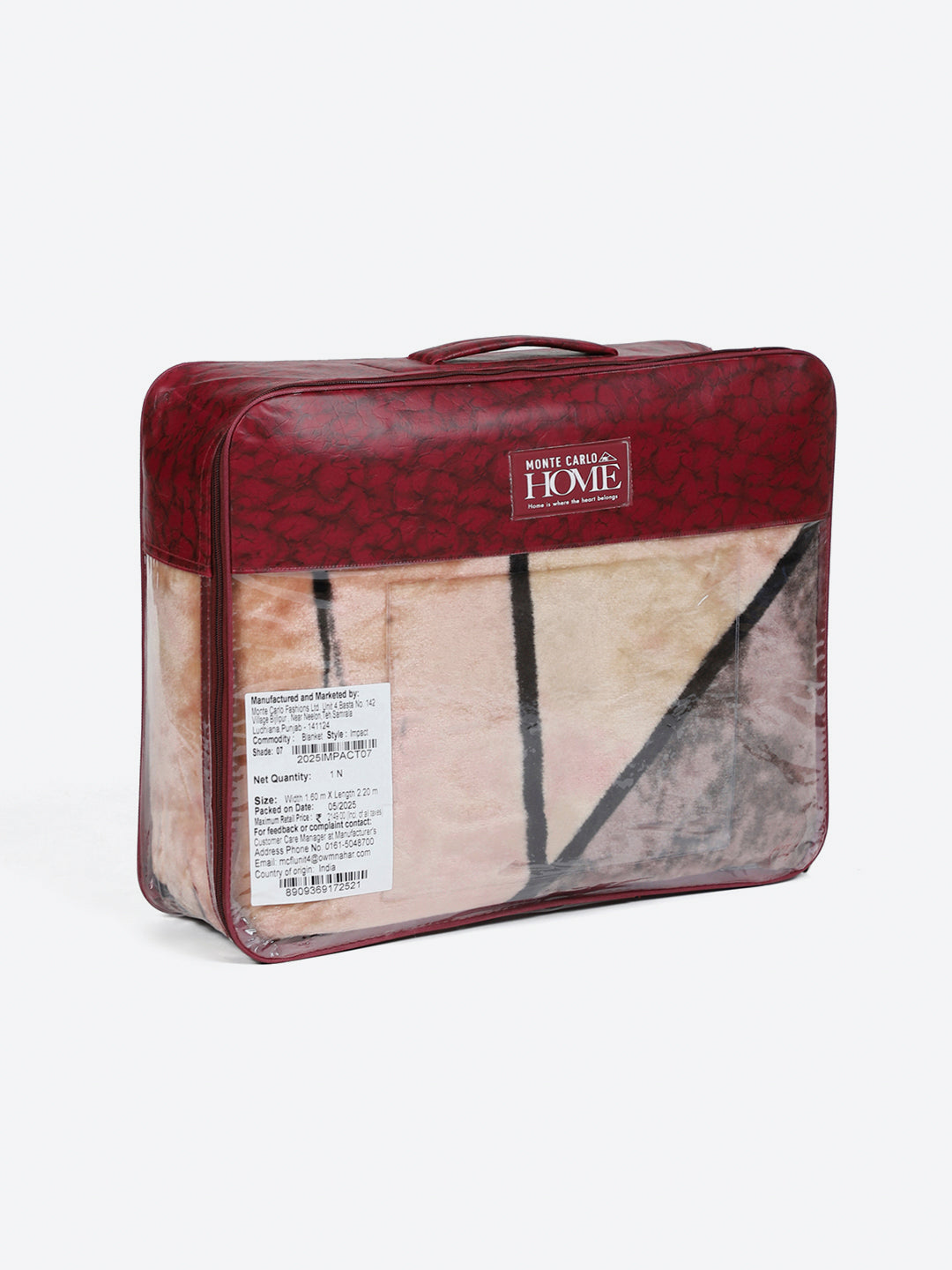 Printed Single Bed 1 Ply, 625 GSM Mink Blanket for Mild Winter - (Impact Pvc)