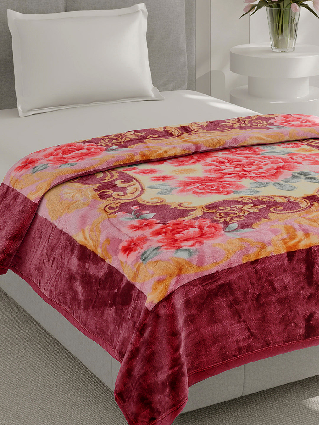 Printed Single Bed 1 Ply, 625 GSM Super Soft Mink Blanket for Mild Winter - (Impact Plus)