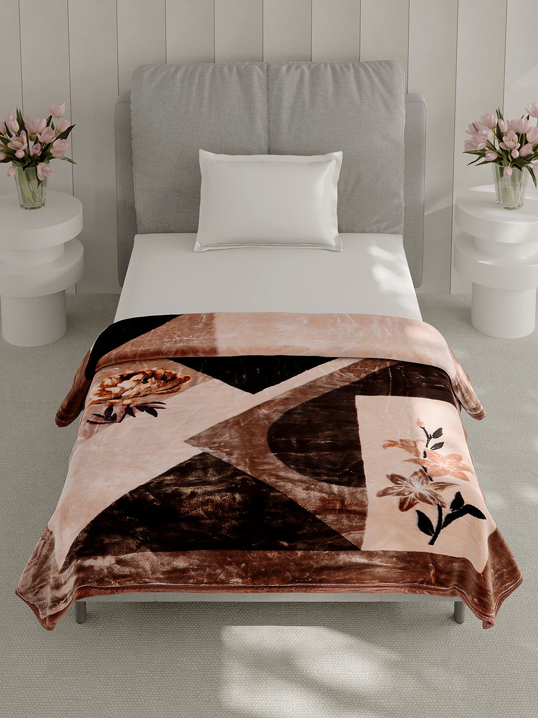 Printed Single Bed 2 Ply, 895 GSM Blanket for Heavy Winter - (Lavish Pvc)