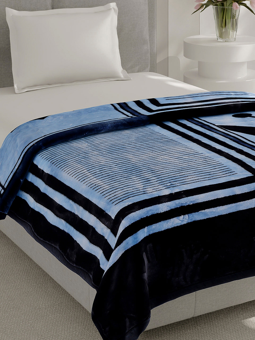 Printed Single Bed 2 Ply, 895 GSM Blanket for Heavy Winter - (Lavish Pvc)