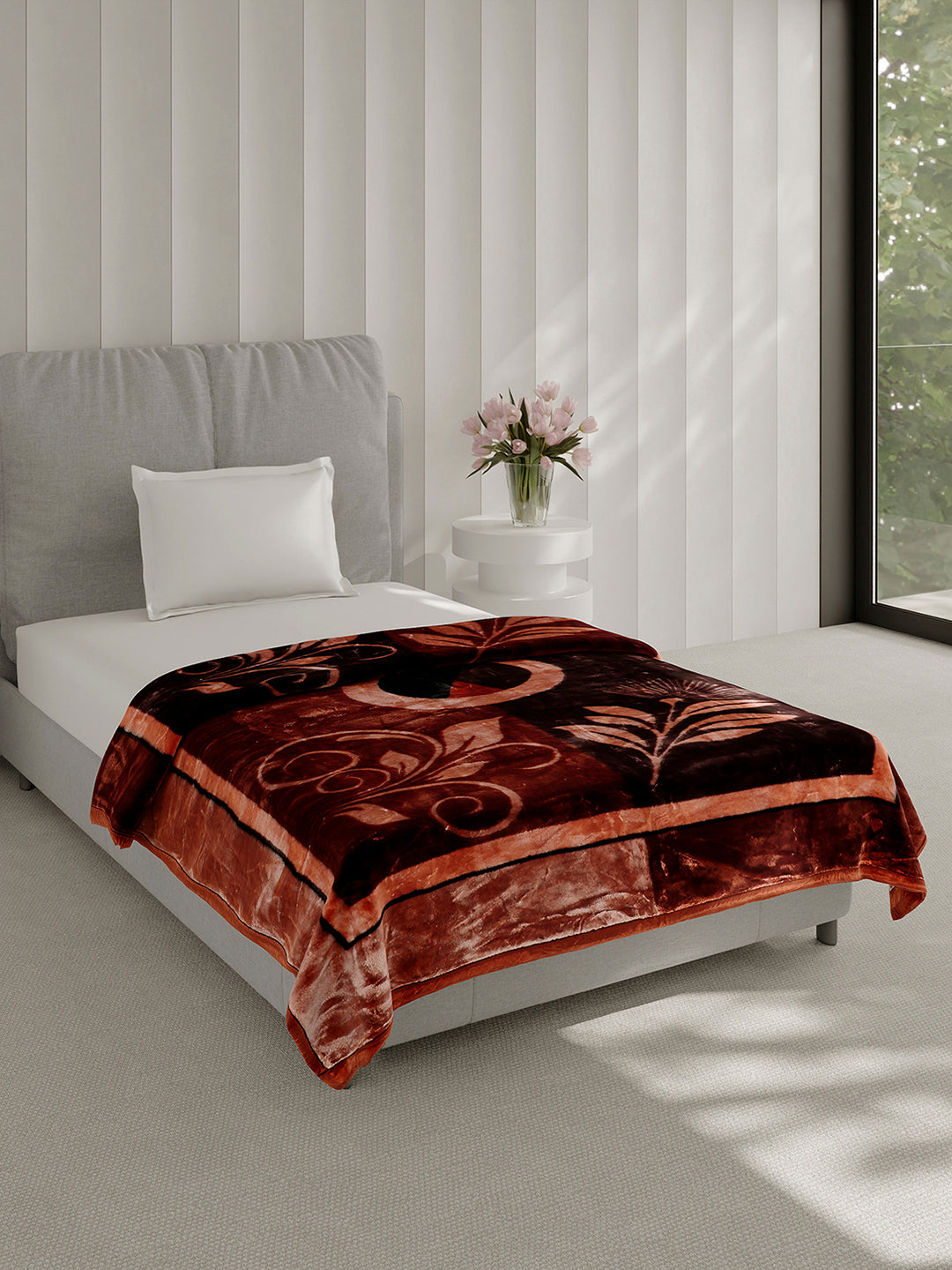 Printed Single Bed 2 Ply, 895 GSM Blanket for Heavy Winter - (Lavish Pvc)