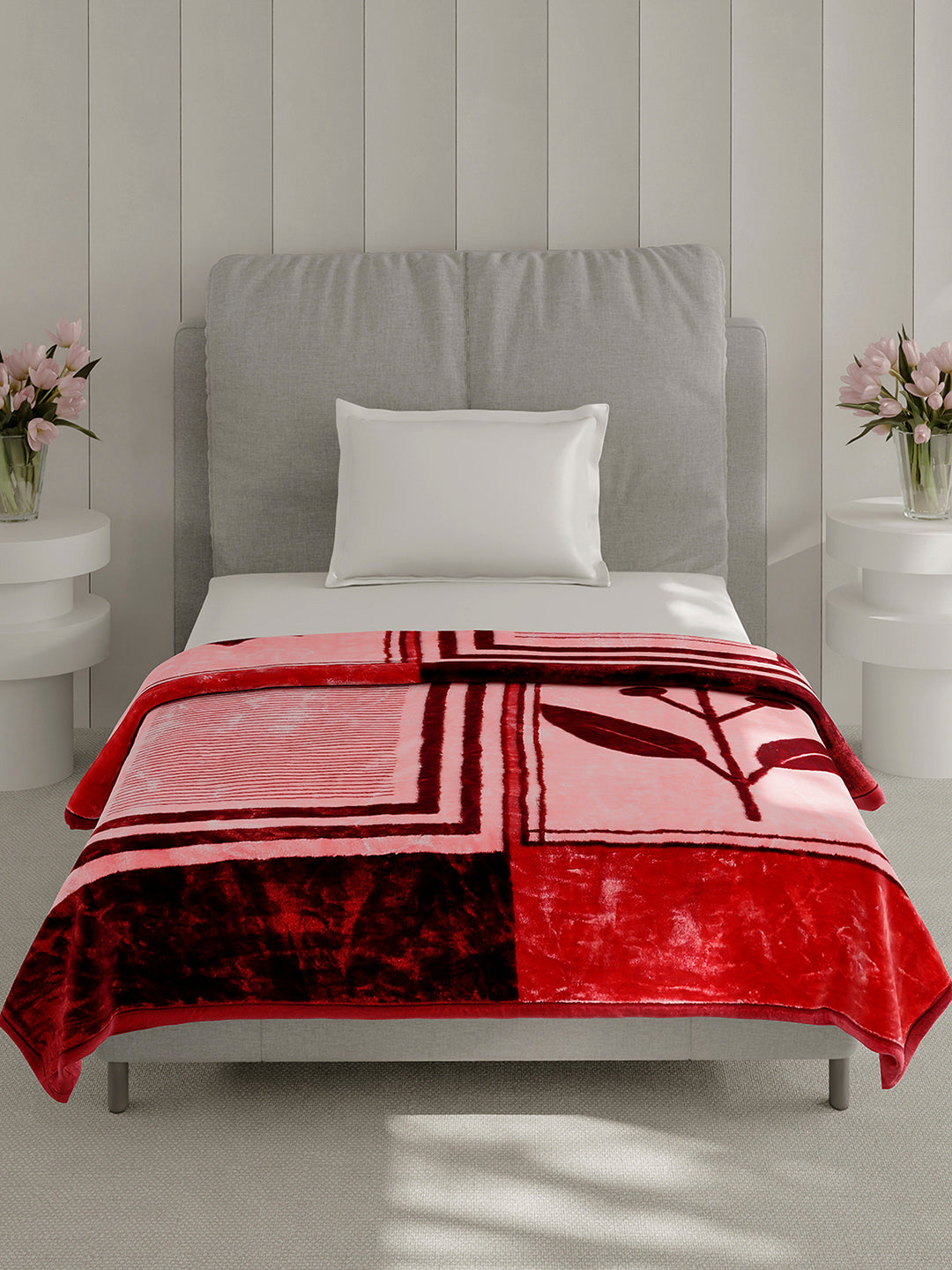 Printed Single Bed 2 Ply, 895 GSM Blanket for Heavy Winter - (Lavish Pvc)