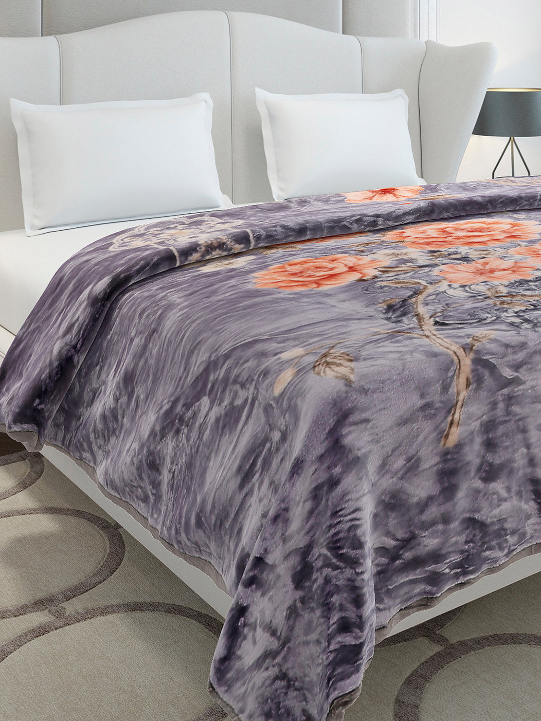 Printed Double Bed 2 Ply, 852 GSM Blanket for Heavy Winter - (Marshal)