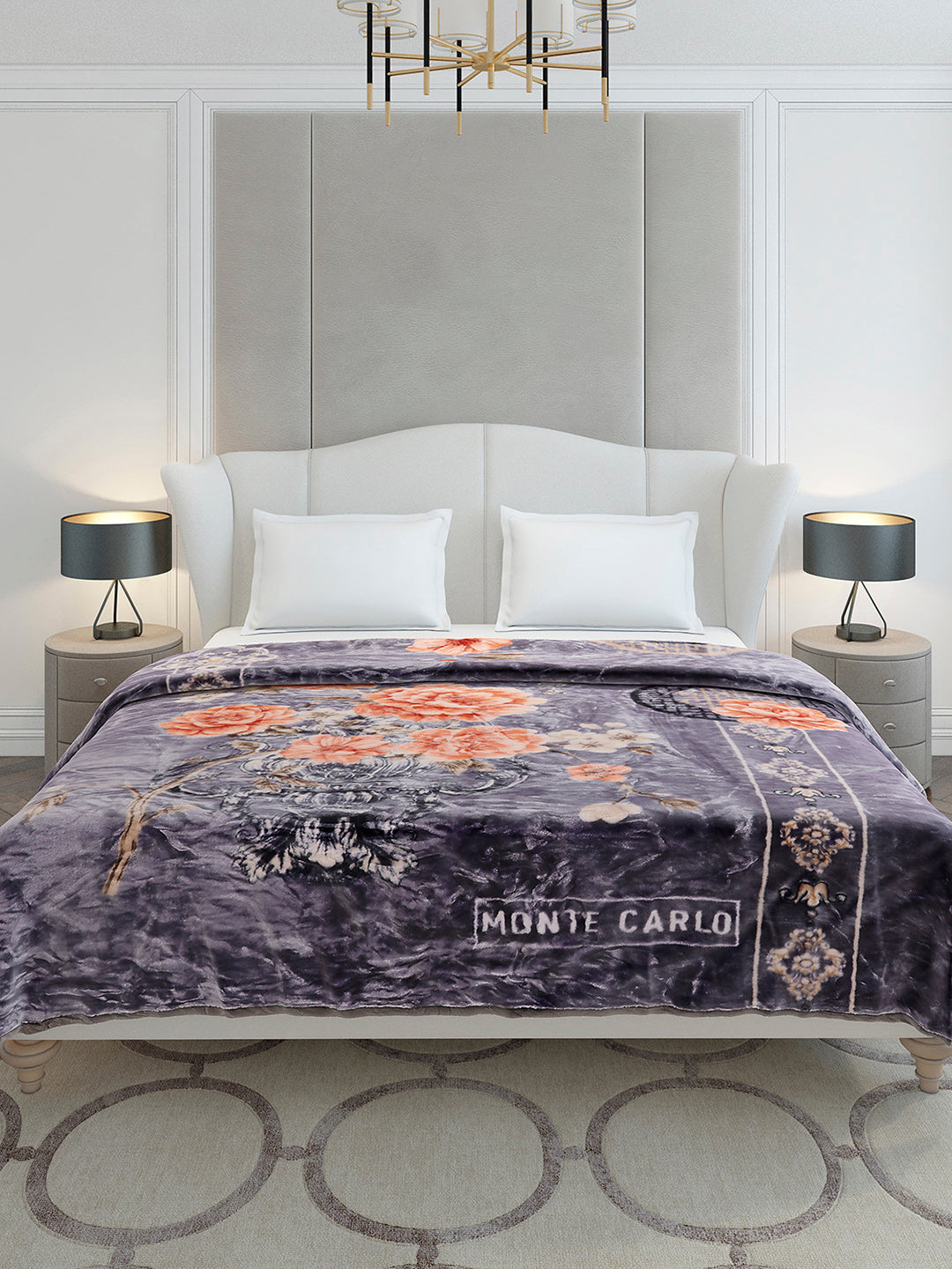 Printed Double Bed 2 Ply, 852 GSM Blanket for Heavy Winter - (Marshal)