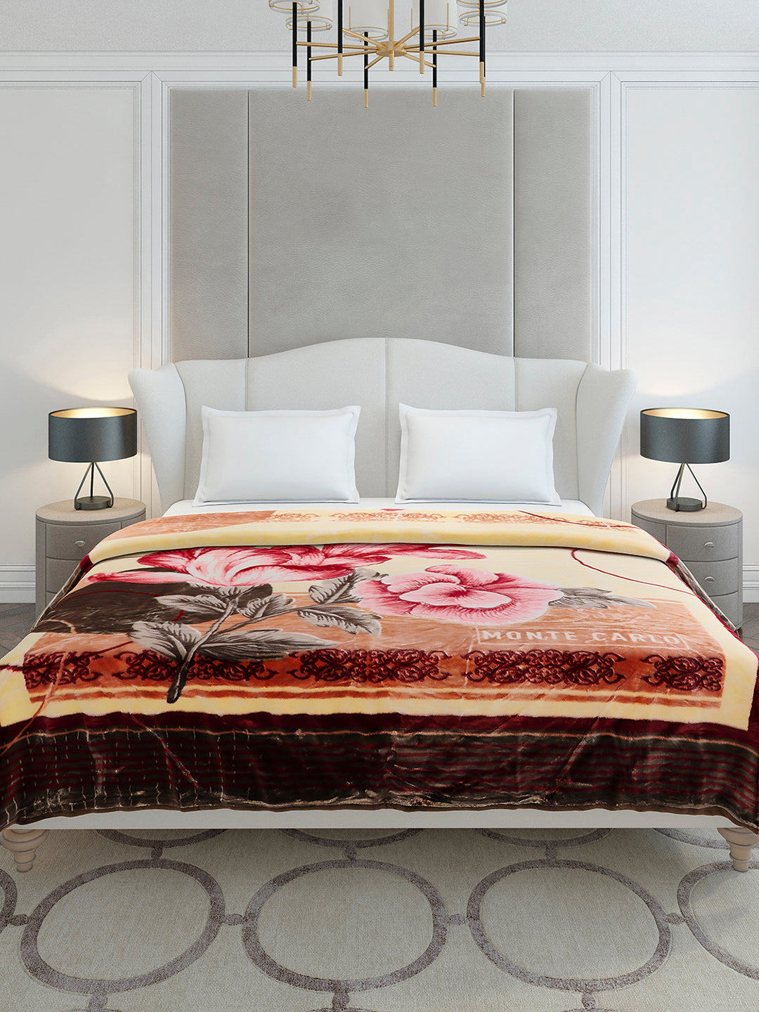 Printed Double Bed 2 Ply, 852 GSM Blanket for Heavy Winter - (Marshal)
