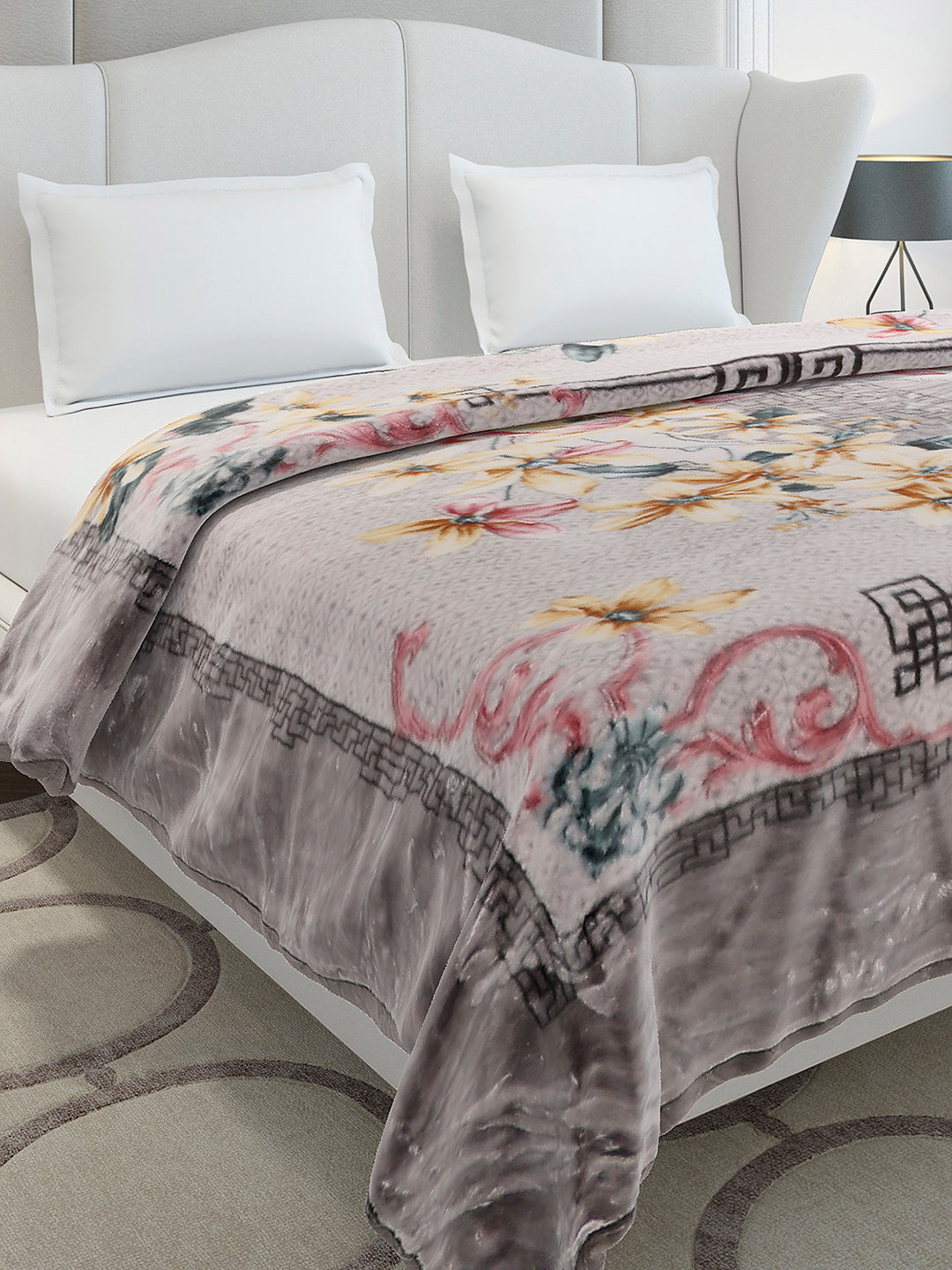 Printed Double Bed 2 Ply, 852 GSM Blanket for Heavy Winter - (Marshal)