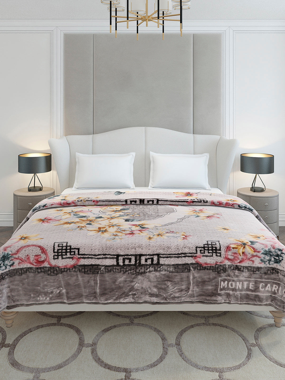 Printed Double Bed 2 Ply, 852 GSM Blanket for Heavy Winter - (Marshal)