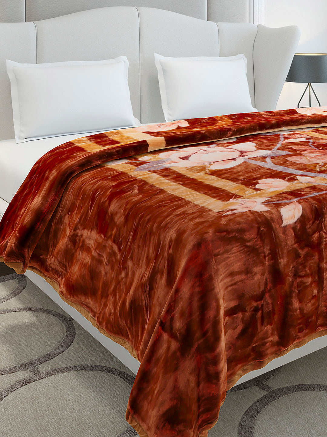 Printed Double Bed 2 Ply, 852 GSM Blanket for Heavy Winter - (Marshal)
