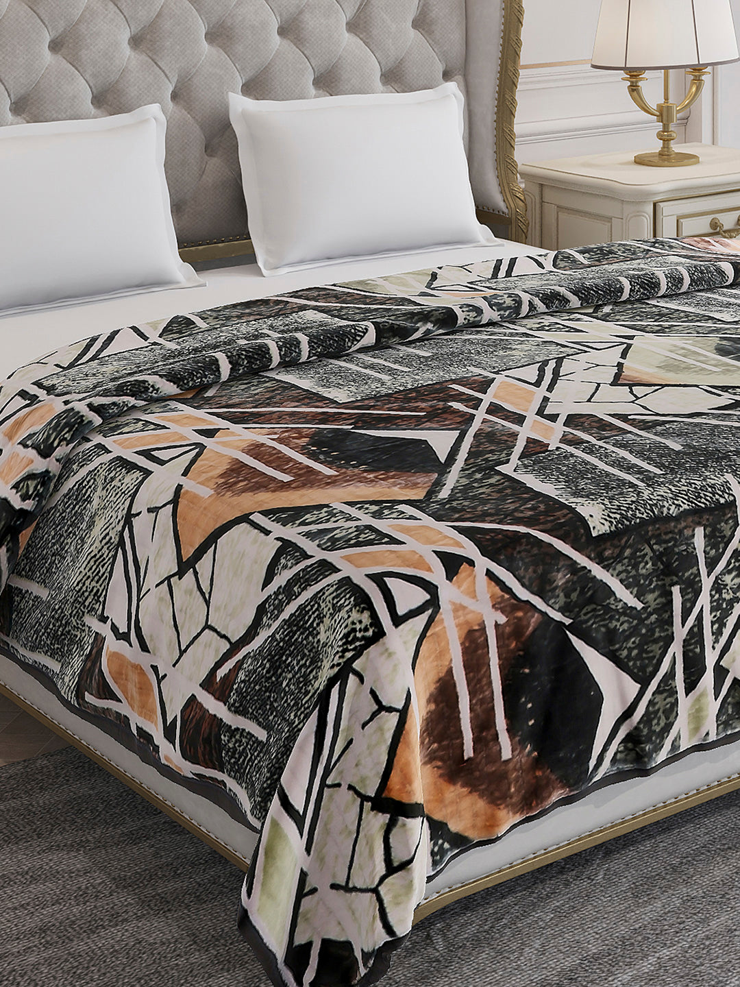Printed Double Bed 3 Ply, 928 GSM Blanket for Winter - (Marvin PVC)
