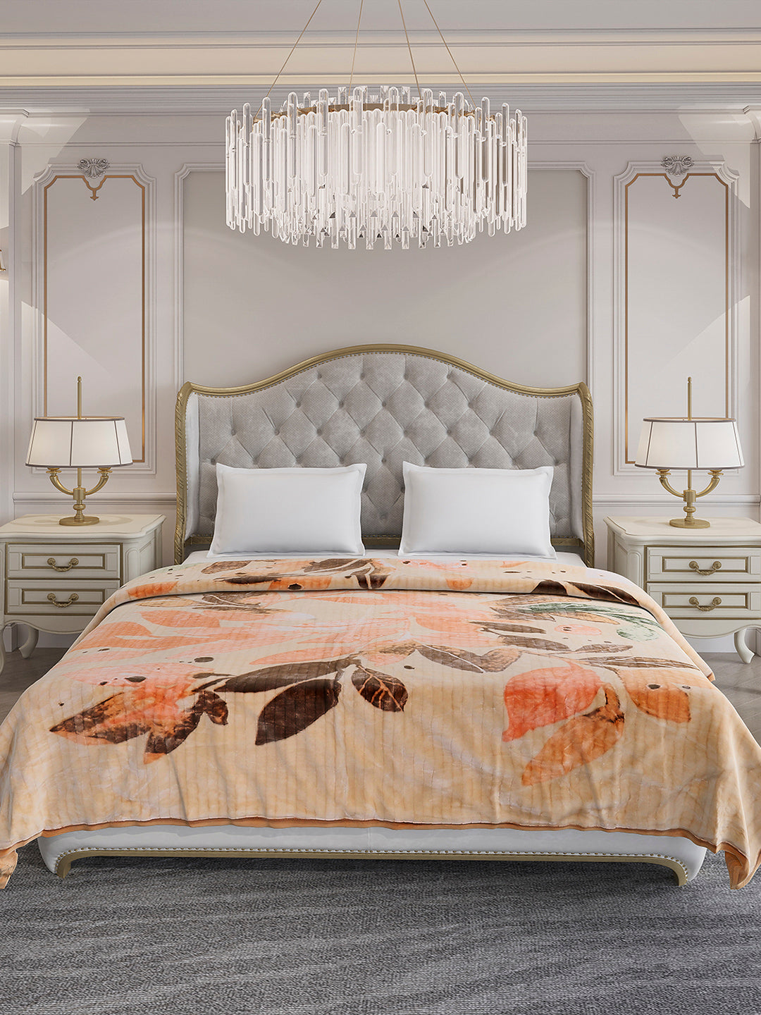 Printed Double Bed 3 Ply, 928 GSM Blanket for Winter - (Marvin PVC)