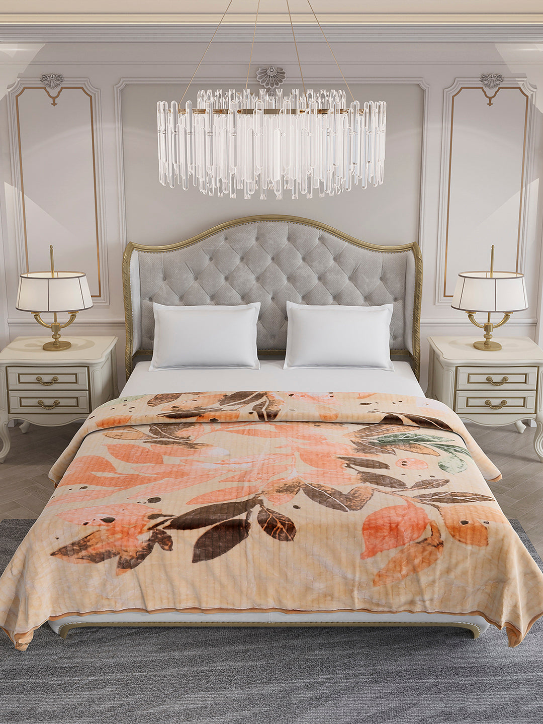 Printed Double Bed 3 Ply, 928 GSM Blanket for Winter - (Marvin PVC)