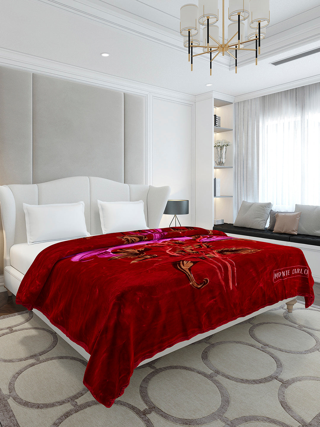Printed Double Bed 2 Ply, 1136 GSM Blanket for Heavy Winter - (Monarch)