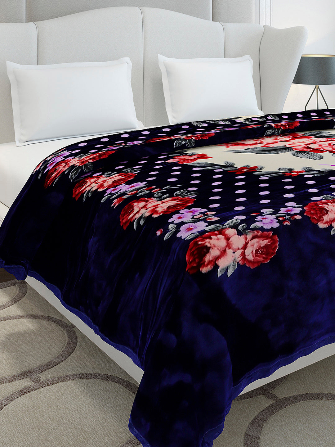 Printed Double Bed 2 Ply, 1136 GSM Blanket for Heavy Winter - (Monarch)