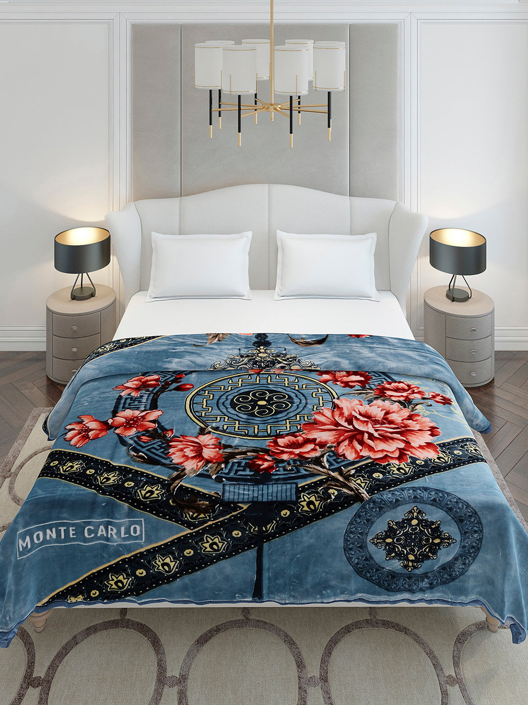 Printed Double Bed 2 Ply, 1136 GSM Blanket for Heavy Winter - (Monarch)
