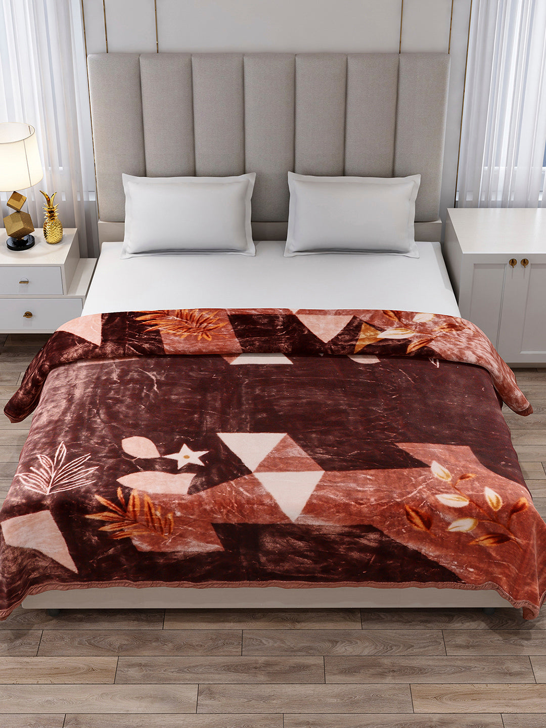 Printed Double Bed 2 Ply, 871 GSM Blanket for Heavy Winter - (Moon Valley Box)