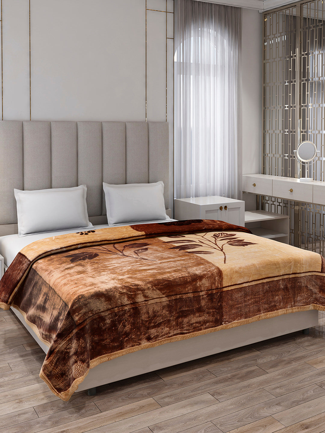 Printed Double Bed 2 Ply, 871 GSM Blanket for Heavy Winter - (Moon Valley Box)