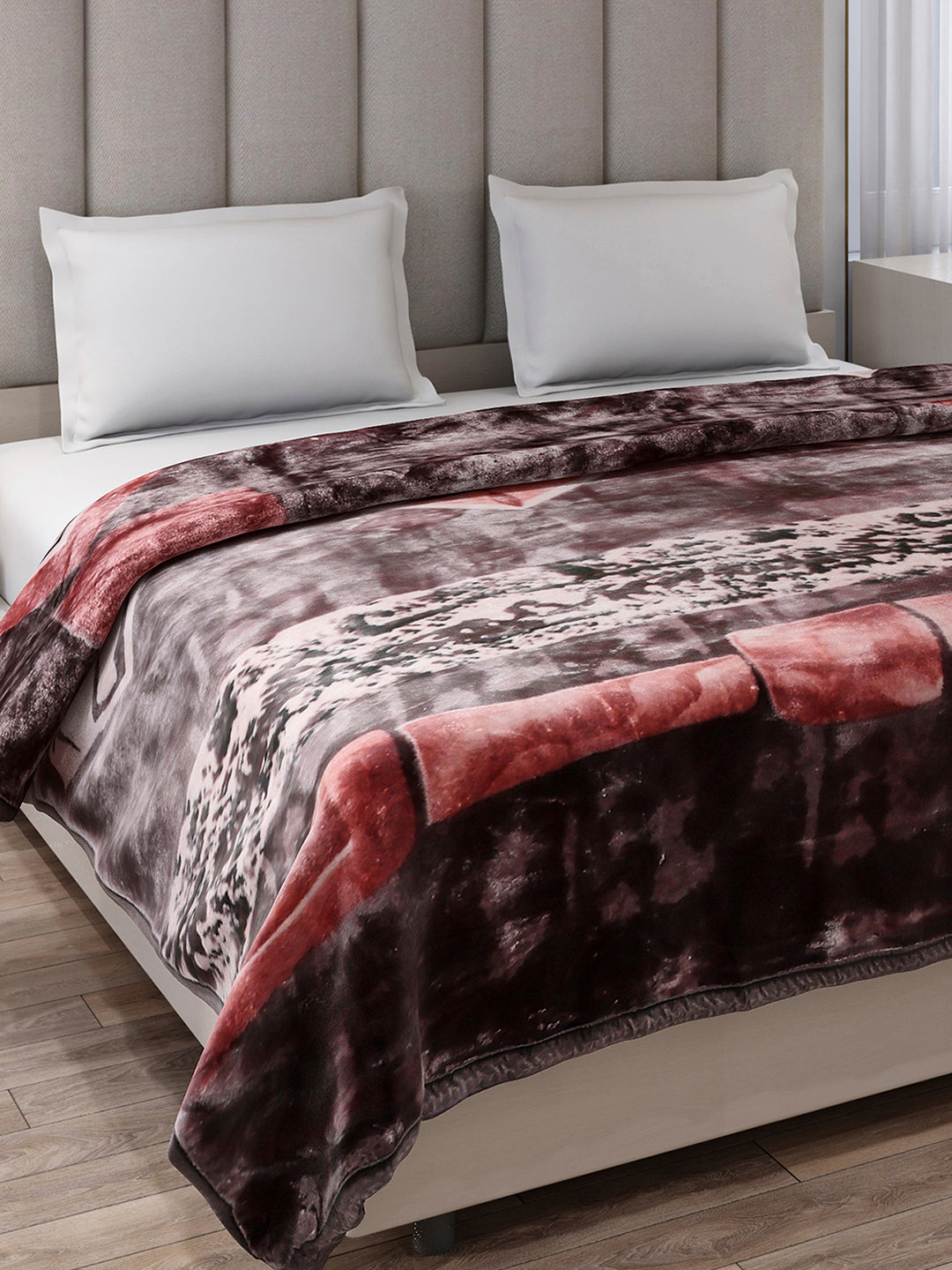 Printed Double Bed 2 Ply, 871 GSM Blanket for Heavy Winter - (Moon Valley Box)