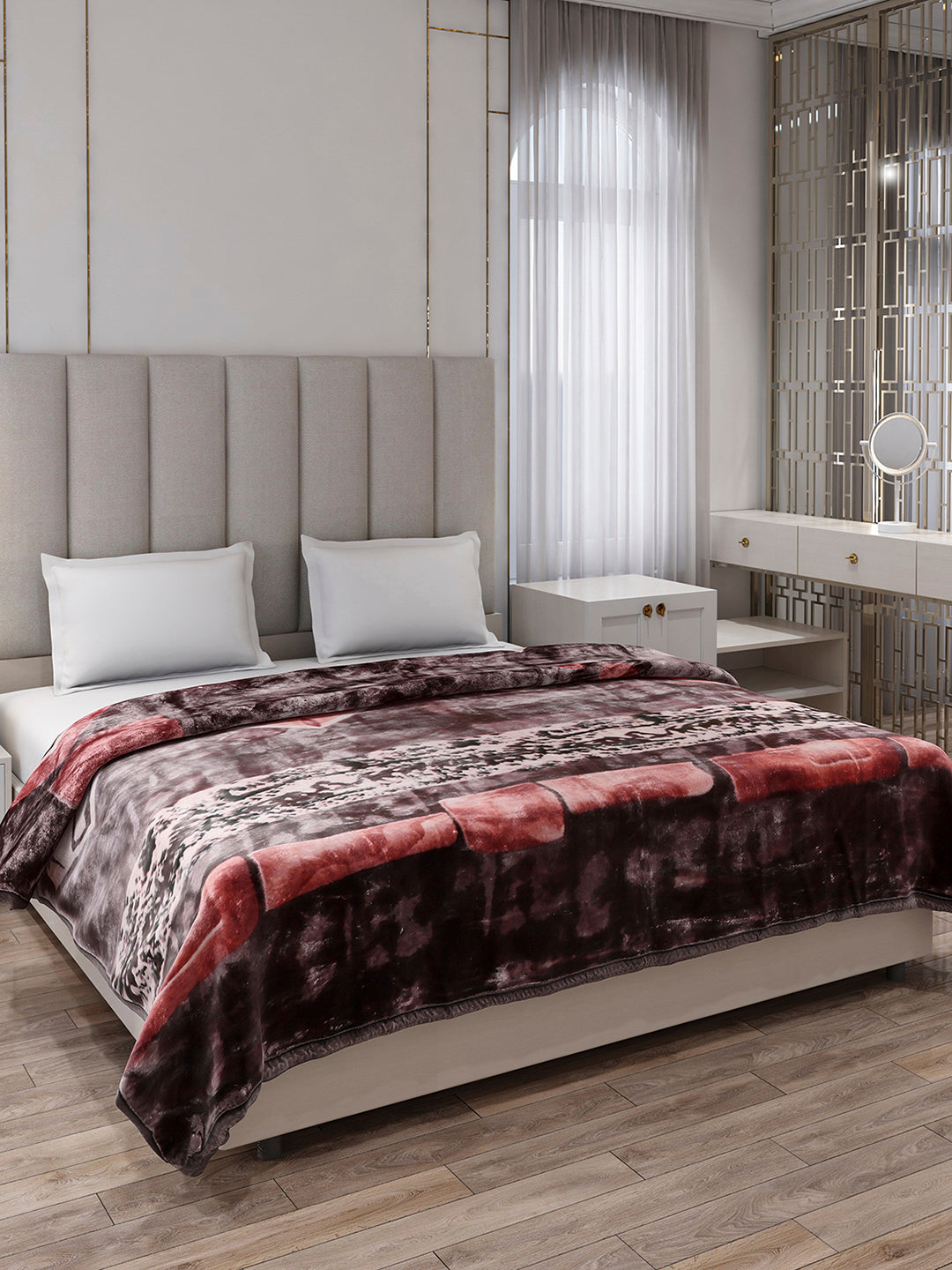 Printed Double Bed 2 Ply, 871 GSM Blanket for Heavy Winter - (Moon Valley Box)