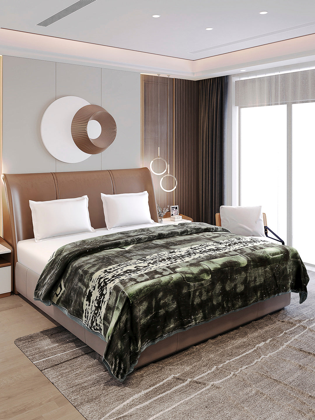 Printed Double Bed Reversible Blanket 2 Ply, 872 GSM, 4.6 kg (Moonvalley)