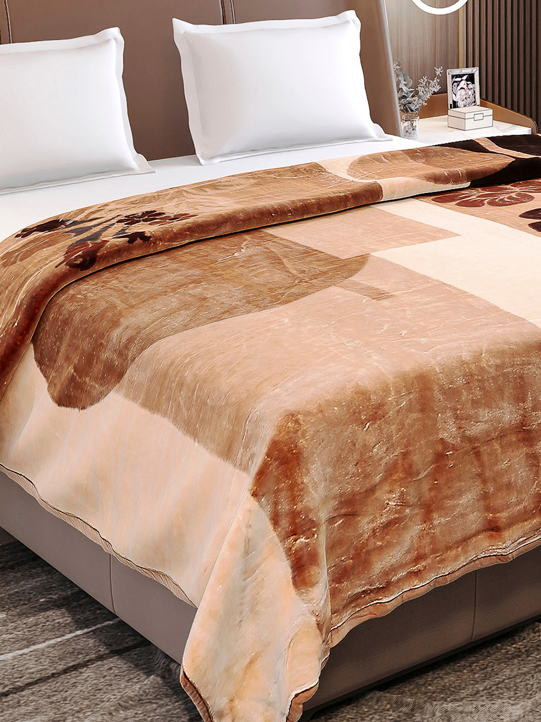Printed Double Bed Reversible Blanket 2 Ply, 872 GSM, 4.6 kg (Moonvalley)
