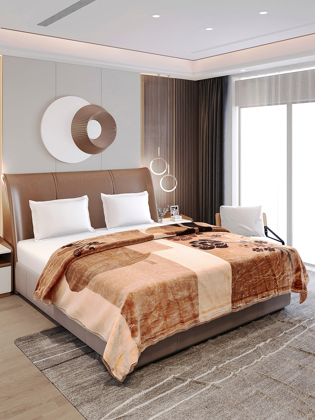 Printed Double Bed Reversible Blanket 2 Ply, 872 GSM, 4.6 kg (Moonvalley)