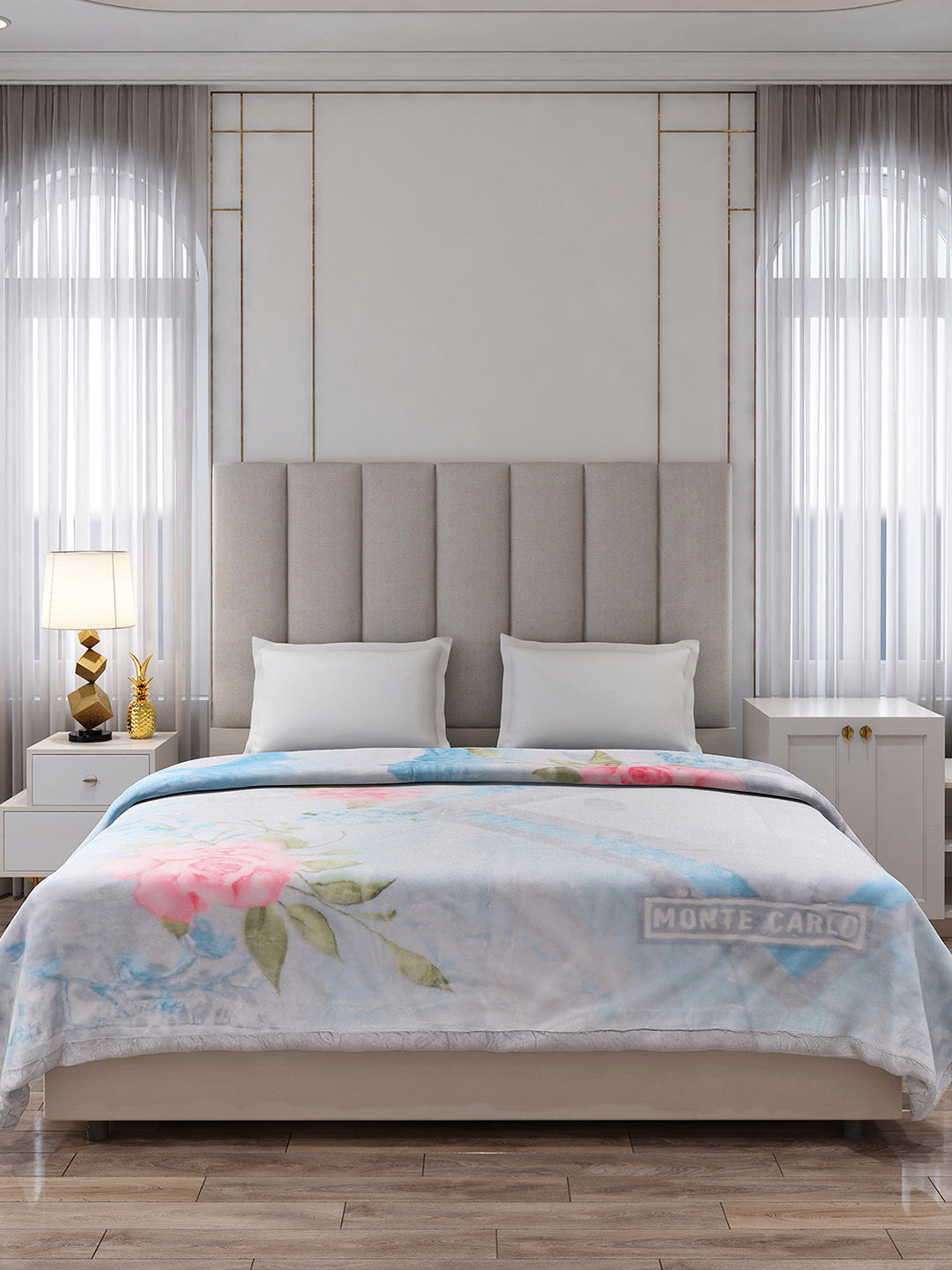 Printed Double Bed 2 Ply, 871 GSM Blanket for Heavy Winter - (Moon Valley Plus)