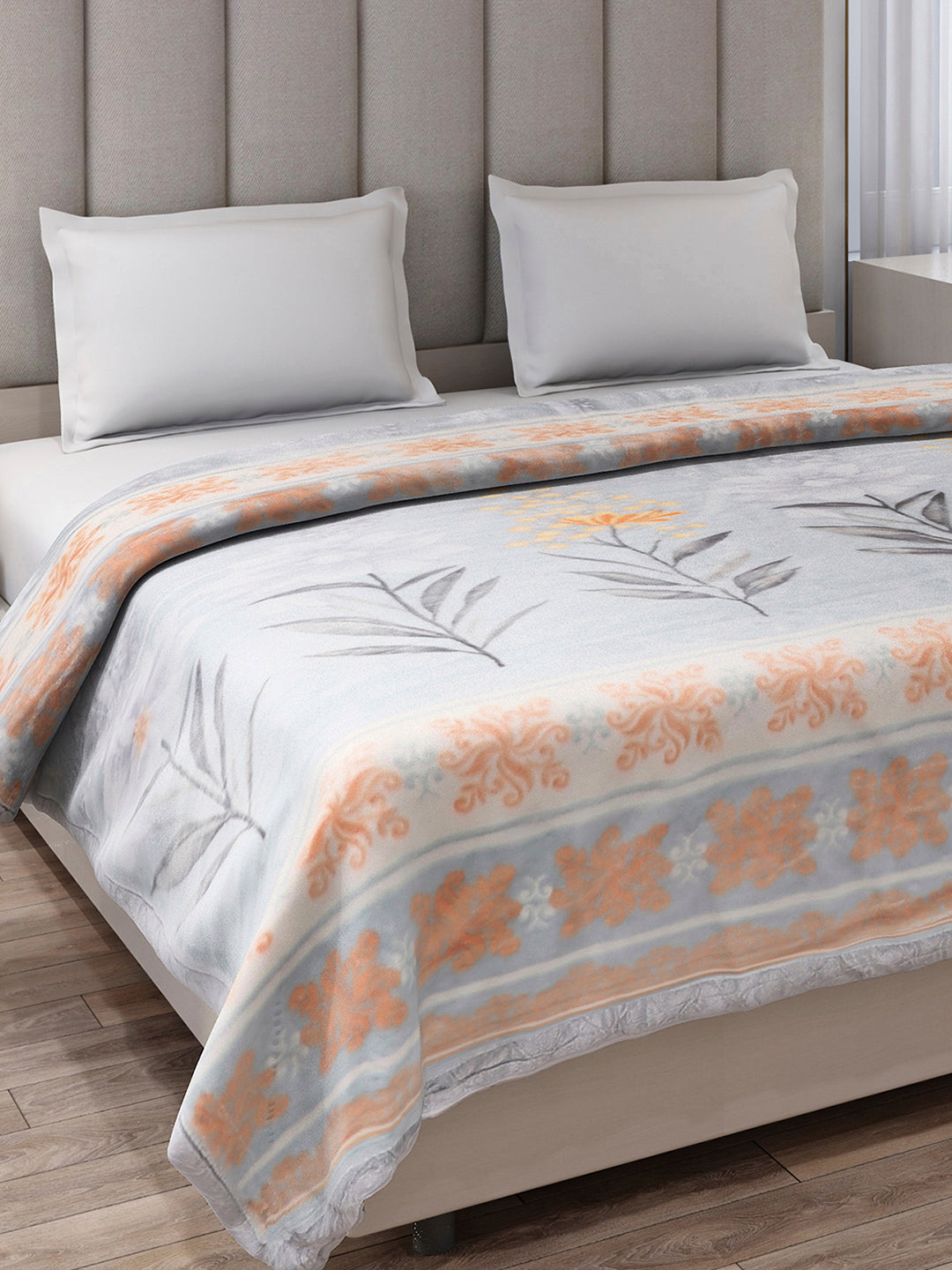 Printed Double Bed 2 Ply, 871 GSM Blanket for Heavy Winter - (Moon Valley Plus)
