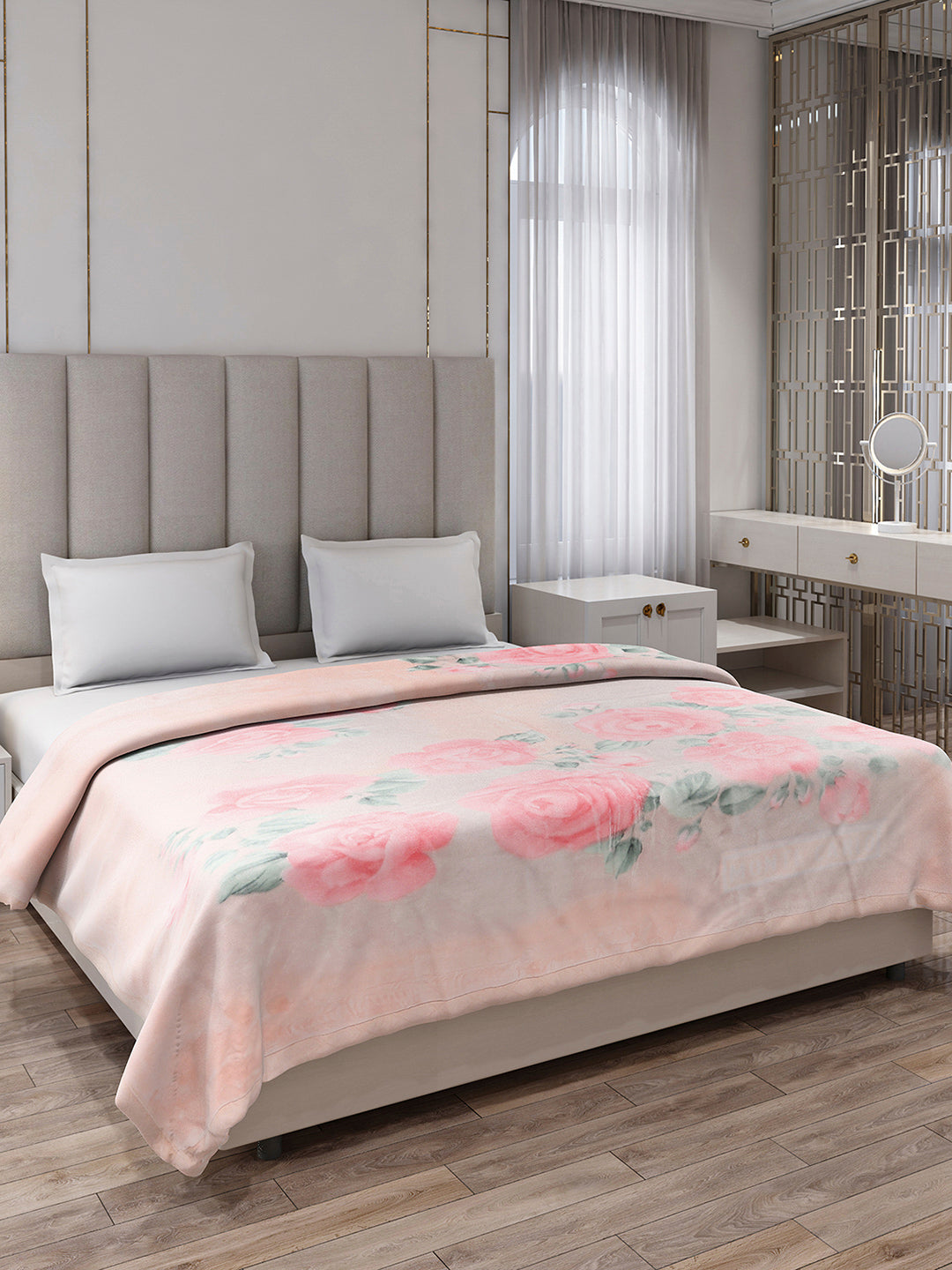 Printed Double Bed 2 Ply, 871 GSM Blanket for Heavy Winter - (Moon Valley Plus)