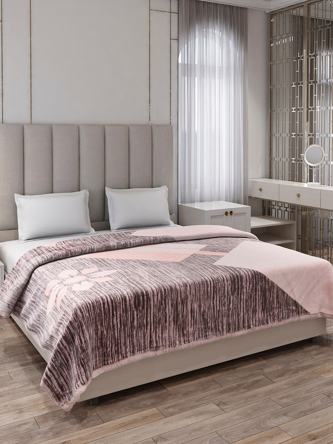 Printed Double Bed 1 Ply Blanket for Mild Winter - (Regal)