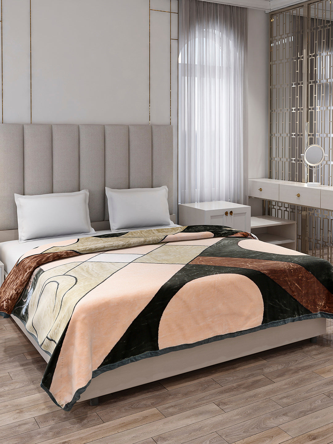 Printed Double Bed 1 Ply Blanket for Mild Winter - (Regal)