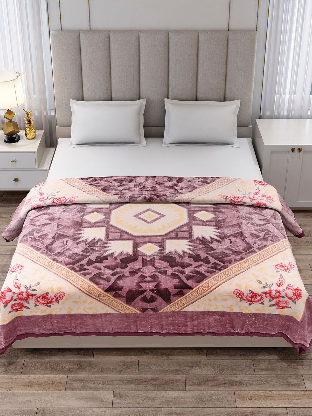 Printed Double Bed 1 Ply Blanket for Mild Winter - (Regal)