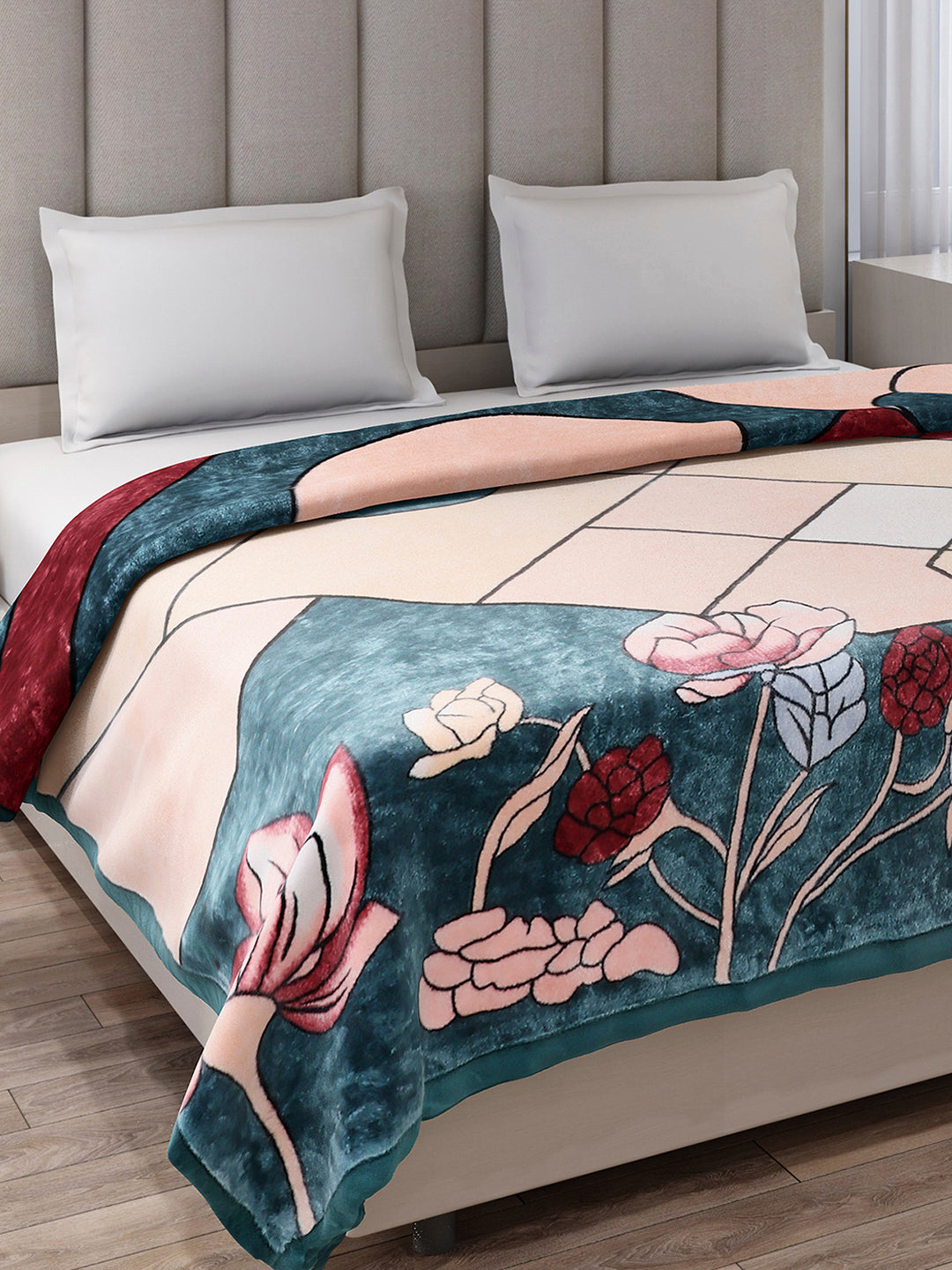 Printed Double Bed 1 Ply Blanket for Mild Winter - (Regal)