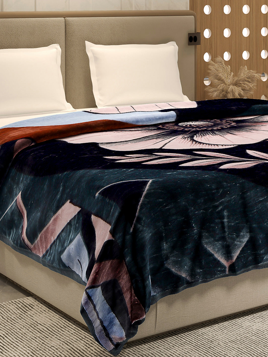 Printed Double Bed Blanket 1 Ply, 500 GSM, 2.4 kg (Regal)