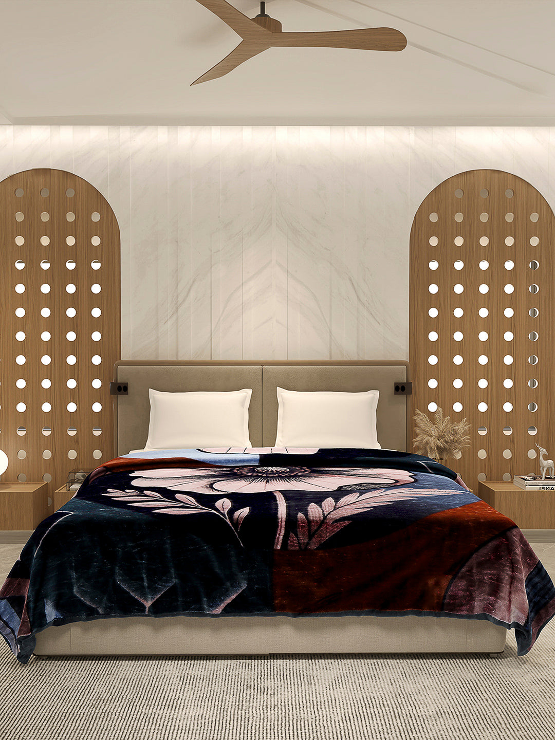 Printed Double Bed Blanket 1 Ply, 500 GSM, 2.4 kg (Regal)