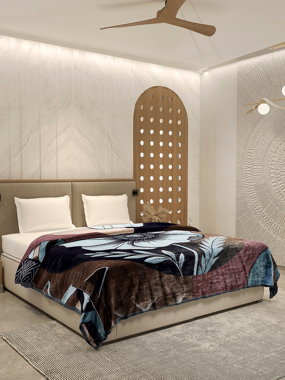 Printed Double Bed Blanket 1 Ply, 500 GSM, 2.4 kg (Regal)