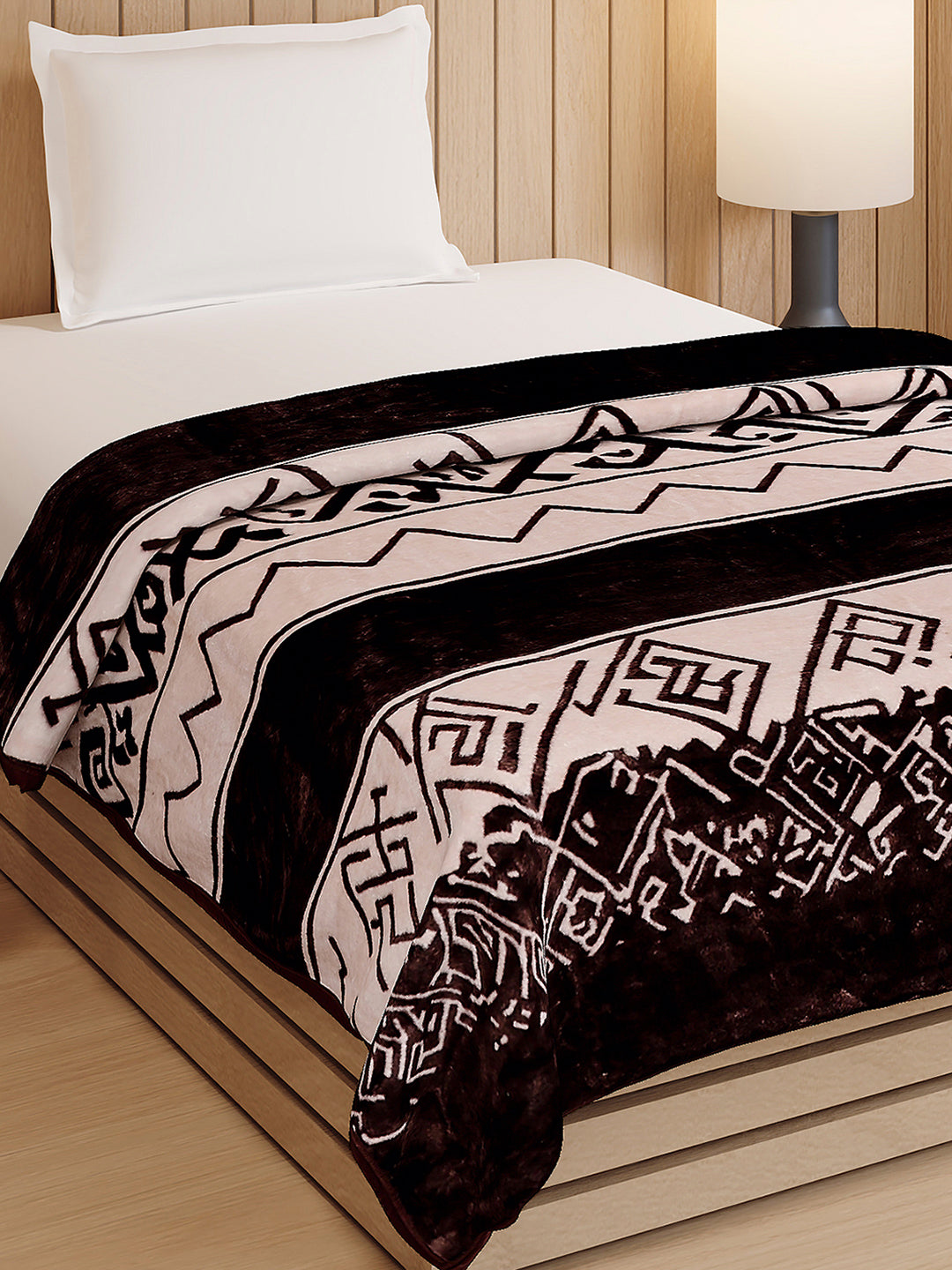 Printed Double Bed 1 Ply, 540 GSM Blanket for Winter - (Relation PVC)