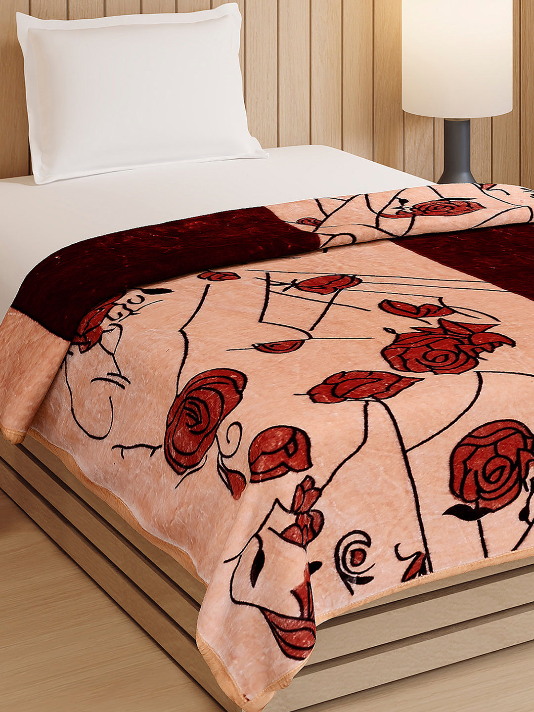 Printed Double Bed 1 Ply, 540 GSM Blanket for Winter - (Relation PVC)