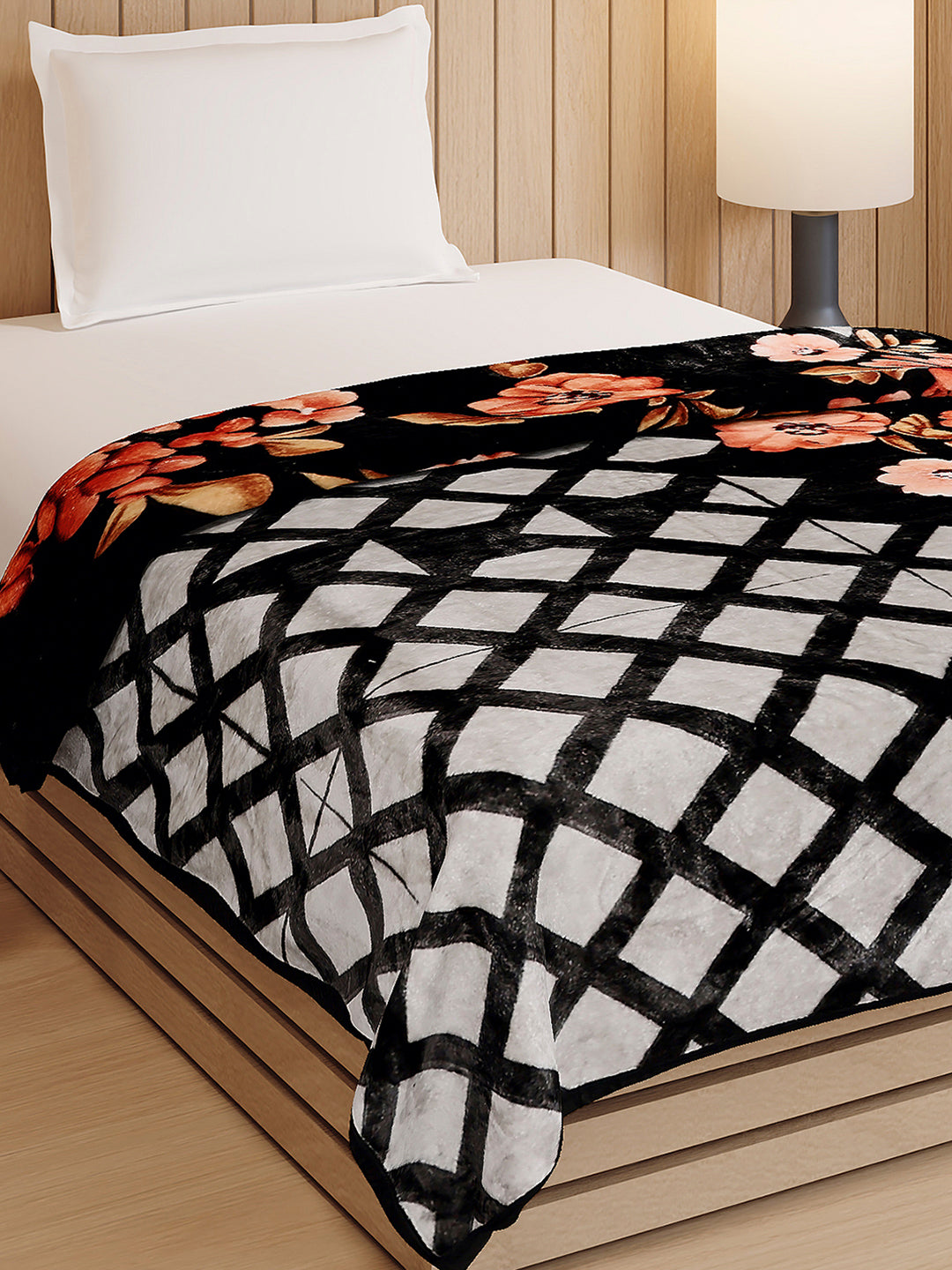 Printed Double Bed 1 Ply, 540 GSM Blanket for Winter - (Relation PVC)