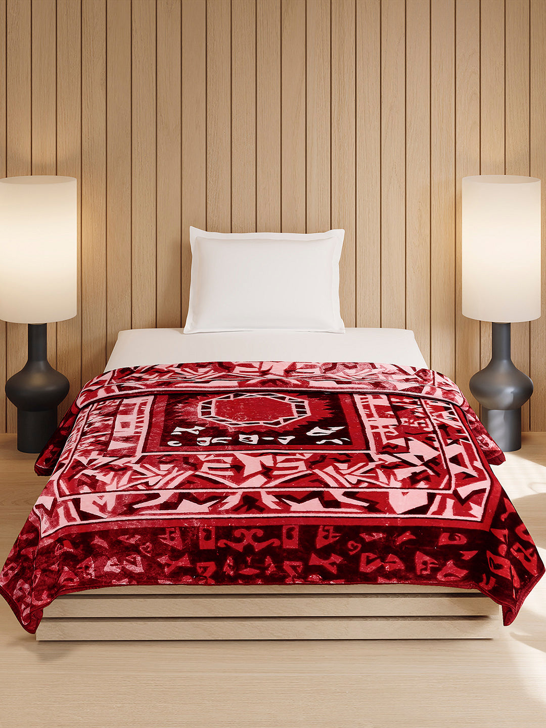 Printed Double Bed 1 Ply, 540 GSM Blanket for Winter - (Relation PVC)