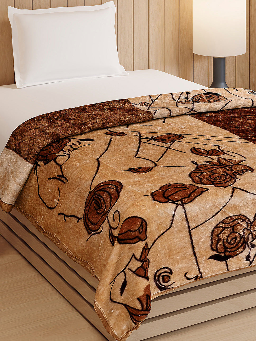 Printed Double Bed 1 Ply, 540 GSM Blanket for Winter - (Relation PVC)