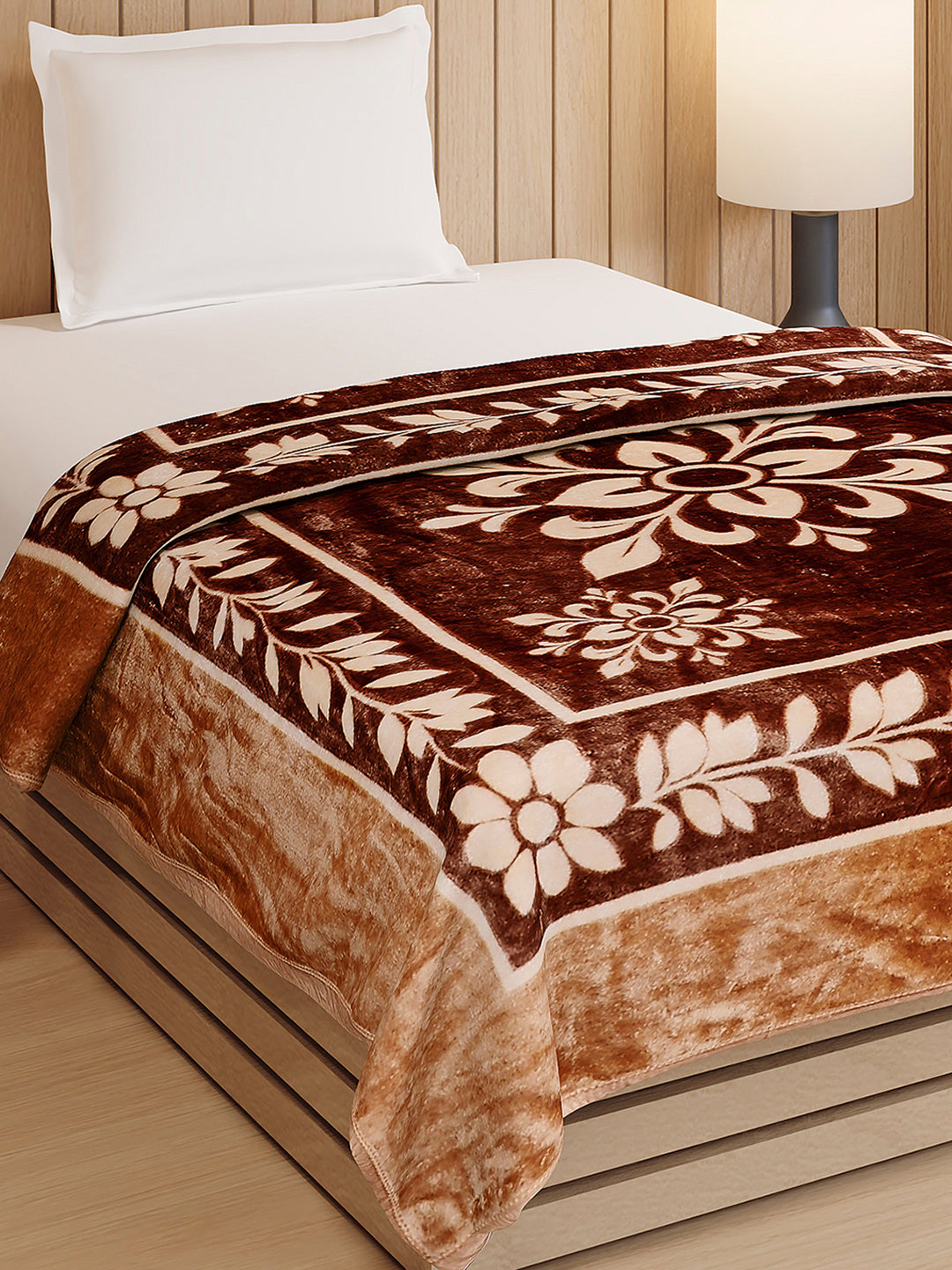 Printed Double Bed 1 Ply, 540 GSM Blanket for Winter - (Relation PVC)