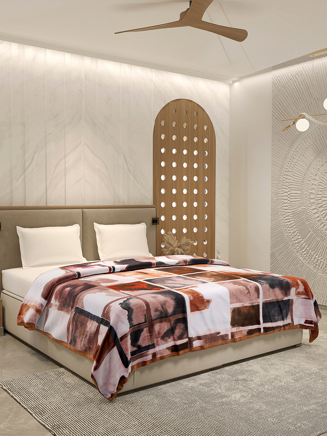 Printed Double Bed Blanket 1 Ply, 550 GSM, 2.9 kg (Roman)