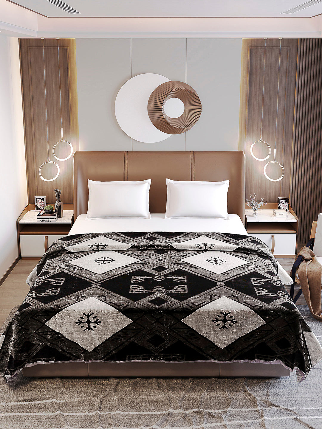Printed Double Bed Blanket 1 Ply, 550 GSM, 2.9 kg (Roman)