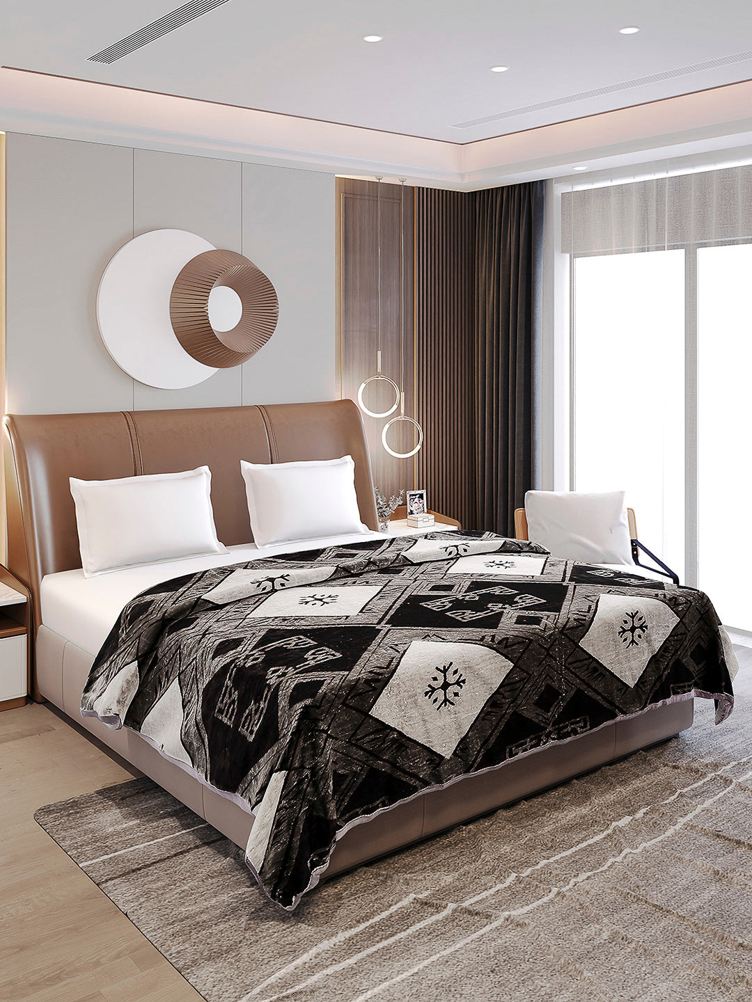 Printed Double Bed Blanket 1 Ply, 550 GSM, 2.9 kg (Roman)