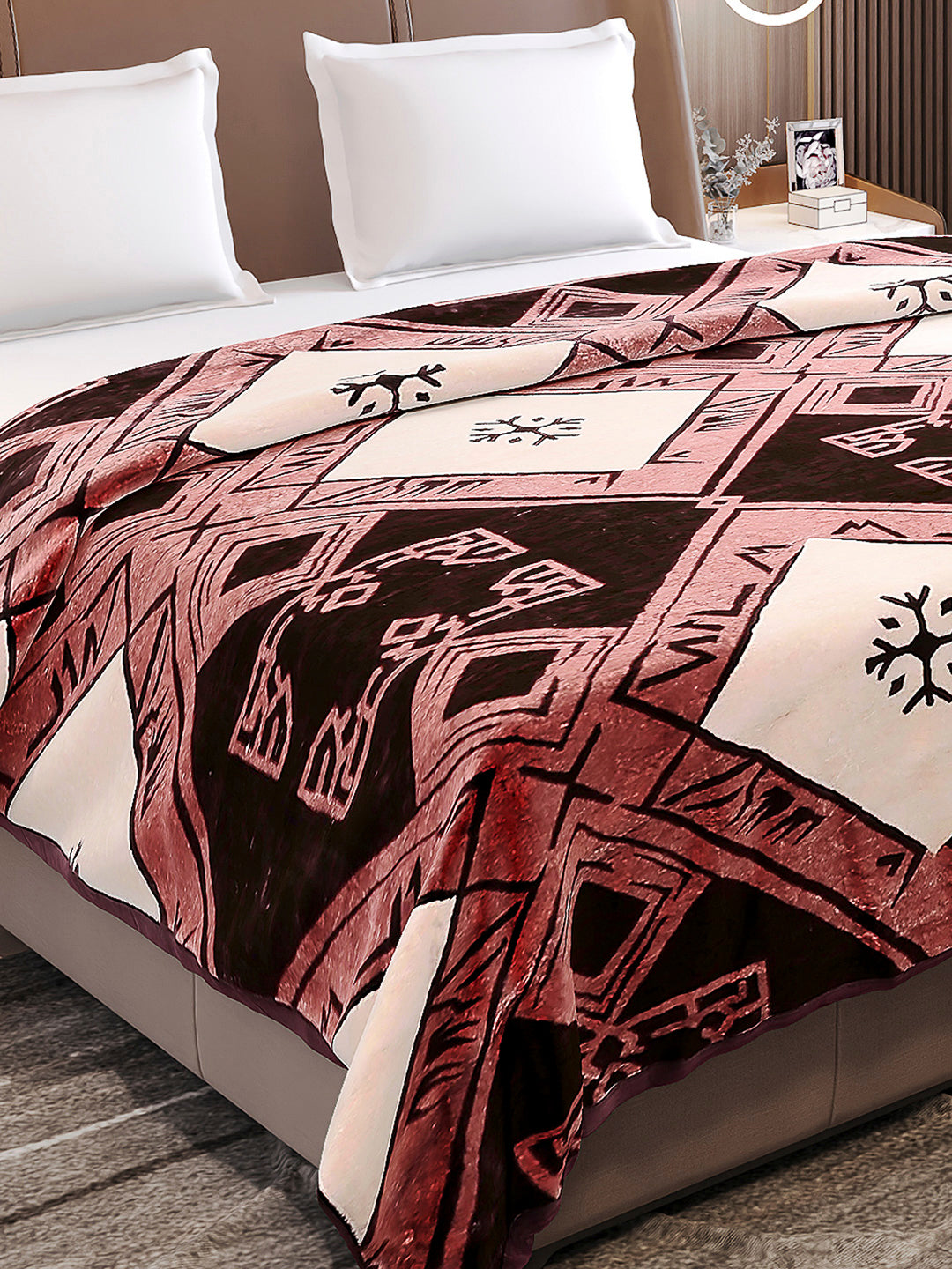 Printed Double Bed Blanket 1 Ply, 550 GSM, 2.9 kg (Roman)