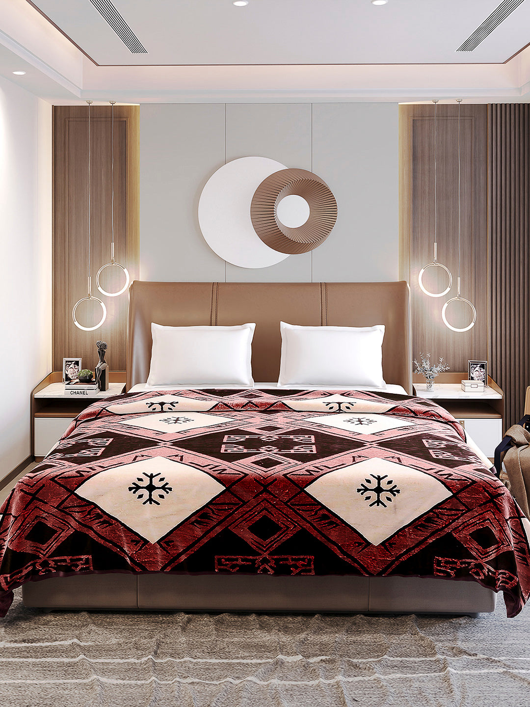 Printed Double Bed Blanket 1 Ply, 550 GSM, 2.9 kg (Roman)